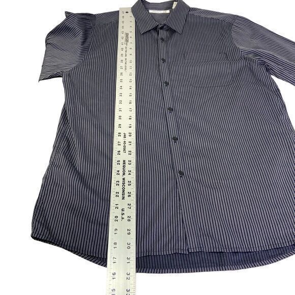 Kenneth Cole New York Men’s Black Striped Button Up Shirt Long Sleeve Size XL - Picture 11 of 11